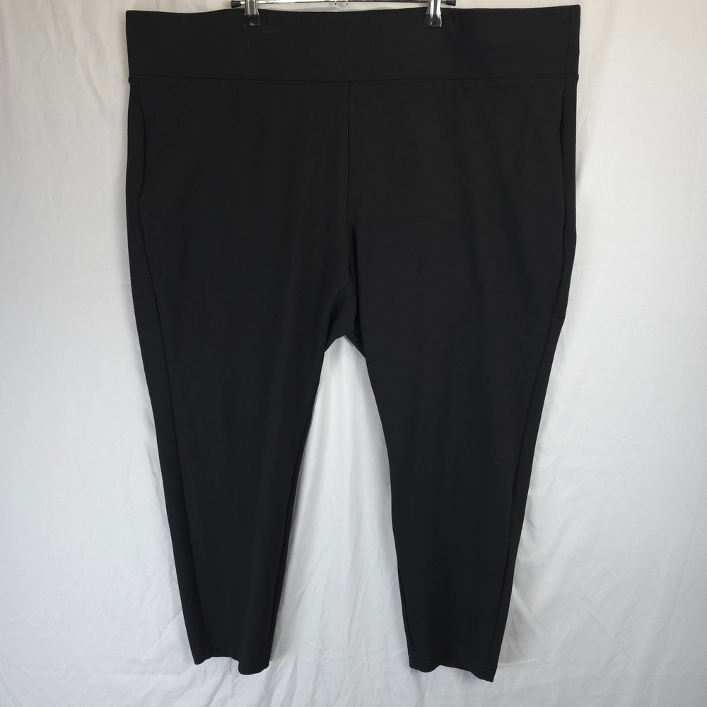 Torrid Black Ponte Ankle Pants Knit High Rise Pull On Stretch Women XXL Career